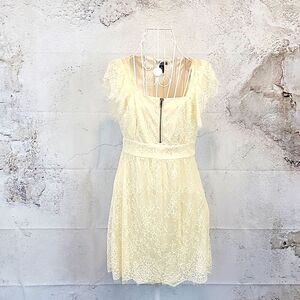 Akualani summer white lace knee length midi dress Women's Size S